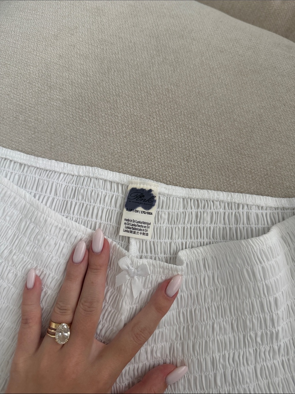Smocked Lace-Trim Shorts - Picture 2 of 3